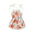 thumbnail image 1 of Toddler Baby Girl Summer Outfit Floral Romper Tie-Up Strap Halter Jumpsuit Infant Summer Sling One Piece Bodysuit, 1 of 7