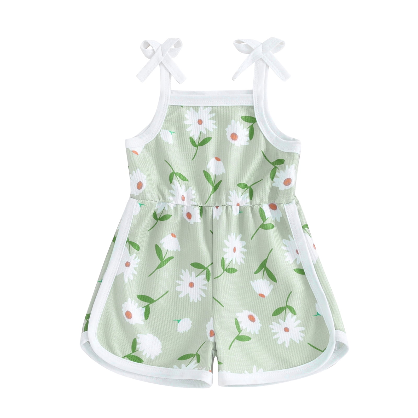 Summer Arrival Baby Girls Sleeveless Striped or Plaid Pattern Lace Trim Strap Bodysuit