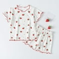 thumbnail image 1 of Toddler Baby Girl Summer Outfits Ruffle Short Sleeve Floral Print Ribbed Shirts Denim Shorts Set for Little Girls Kid Flower Pattern Clothes White 7-8 Years, 1 of 3