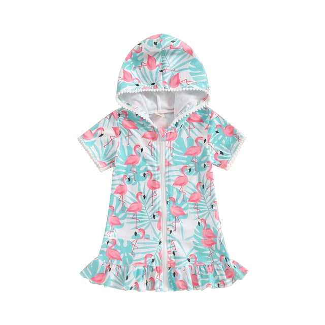 Tiddler Cover Toddler Baby Girl Swim Cover Up Towel Terry Swimsuit Wraps Zip Up ...