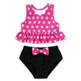 thumbnail image 1 of Toddler Baby Girl Swimsuit Sleeveless Ruffle Polka Dot Swimwear Two Pieces Bikini Set Beachwear, 1 of 5