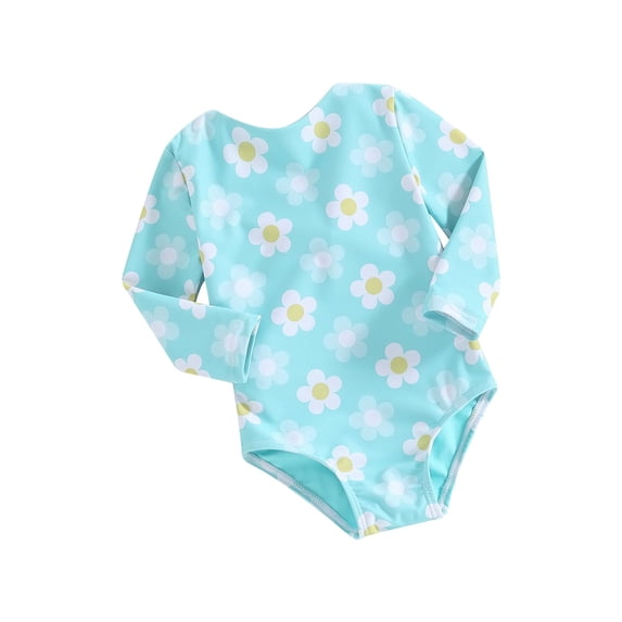 Toddler Baby Girl Swimwear Summer Floral Print Back Bandage Knot Cutout Monokini Swimsuits for Bathing Suits Beachwear