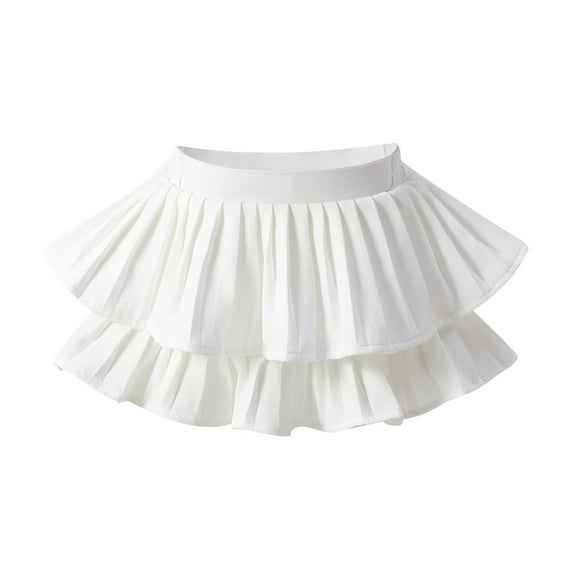 Toddler Baby Girl's Elastic High Waisted Layered Ruffle Hem Short Skirt Summer Cute Flowy Pleated Skirts for Kids 0M-15Y
