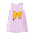 thumbnail image 1 of Toddler Baby Girls Back to School Dress Embroidery Sleeveless Round Neck A-Line Dress, 1 of 8