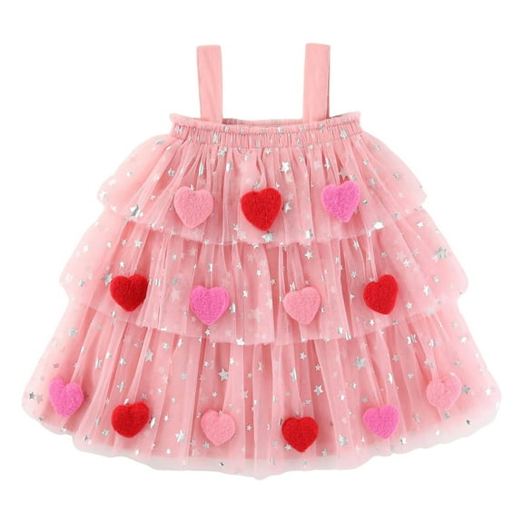 Toddler Baby Girls Birthday Party Dress Butterfly Embroidery Princess Tulle Tutu Wedding Pageant Evening Prom Ball Gown 1-7T Mesh Cami Dress