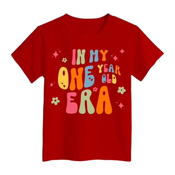 Toddler Baby Girls Birthday T-Shirt 1st 2nd 3rd 4th 5th 6th Birthday Outfit One-Six Number Print Top 1St Birthday Girl Outfit