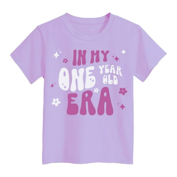 Toddler Baby Girls T-Shirt in My Toddler Era Short Sleeve Concert Letter Print Retro Tops Baby Girl First Birthday Outfit Graphic Tee