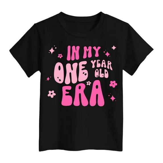 Toddler Baby Girls Birthday T-Shirt 1st 2nd 3rd 4th 5th 6th Birthday Outfit One-Six Number Print Top 1St Birthday Girl Outfit