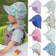 Toddler Baby Girls Boys 6M-5Y Sun Hat Beach Headwear Outdoor Brim and Cover Neck Sun Hat