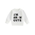 thumbnail image 1 of Toddler Baby Girls Boys Christmas Sweatshirt Snow Cute Letters Print Long Sleeve Shirts Crew Neck Pullover Sweater Tops, 1 of 7