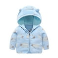 thumbnail image 1 of Toddler Baby Girls Boys Fleece Jacket Cute Print Bear Ears Full Zip Hoodie Coat Faux Fur Fuzzy Sherpa Thicken Warm Fall Winter Outwear, 1 of 3
