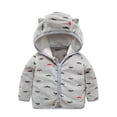 thumbnail image 1 of Toddler Baby Girls Boys Fleece Jacket Cute Print Bear Ears Full Zip Hoodie Coat Faux Fur Fuzzy Sherpa Thicken Warm Fall Winter Outwear, 1 of 5