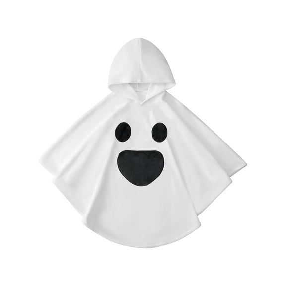 1-6T Toddler Girls Boys Ghost Cape Costume Kids Baby Halloween Hooded Cloak Party Trick-or-Treating Cosplay