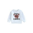 thumbnail image 1 of Toddler Baby Girls Boys Halloween Sweatshirts Long Sleeve Round Neck Pumpkin Letter Print Pullovers, 1 of 6