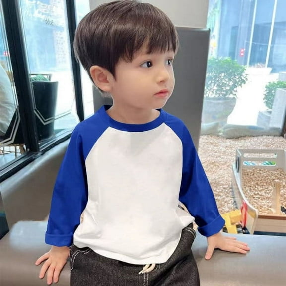 Toddler Baby Girls Boys Long Sleeve Shirts Raglan Baseball Tee Cotton T-Shirt