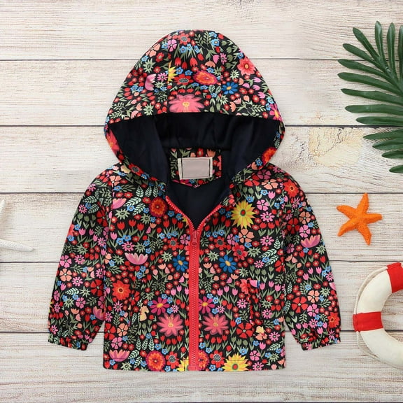 Toddler Baby Girls Boys Rain Jacket Lightweight Waterproof Raincoat Hooded Windbreaker Red 5-6 Years