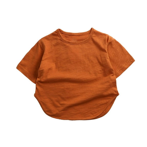 Toddler Baby Girls Boys Summer Short Sleeve Solid Candy Loose T-Shirt Boys Toddler Little Boys Short Sleeve Boys Tagless Crewneck