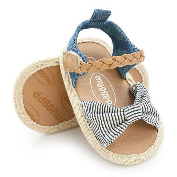 Toddler Baby Girls Canvas Bow-knot Sandals Casual Beach Shoes Walking Shoes First Walkers