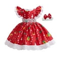 thumbnail image 1 of Toddler Baby Girls Christmas Dress Kid Ruffle Sleeveless Party Xmas Outfit Set, 1 of 4