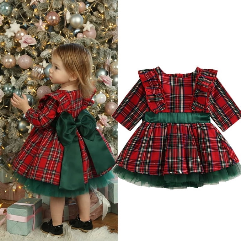 toddler holiday plaid dress Chic Pink Plaid Toddler Cape Dress main image 0