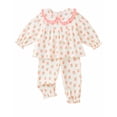 thumbnail image 1 of Toddler Baby Girls Clothes 18 Months Girls Fall Outfits 24 Months Girls Long Sleeve Peter-pan Collar Floral Top Pants 2PCS Set Apricot, 1 of 6