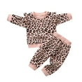 thumbnail image 1 of Toddler Baby Girls Clothes Leopard Print Tops + Leopard Pants Outfits Set Pink 6-9 Months, 1 of 6