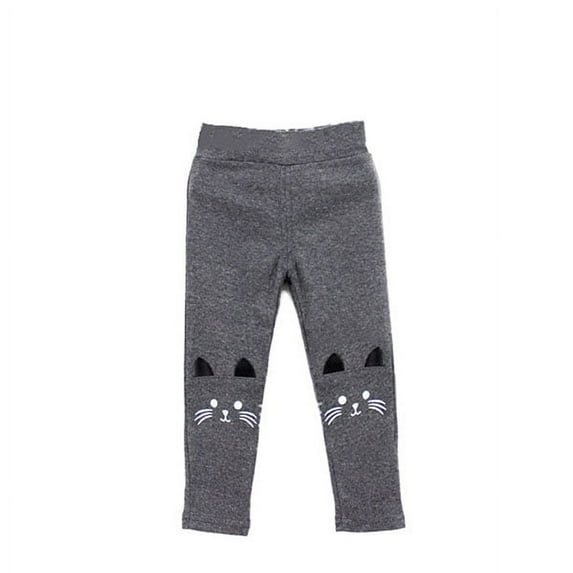 Toddler Baby Girls Cute Cat Print Tight Pants Kids Stretchy Slim Leggings