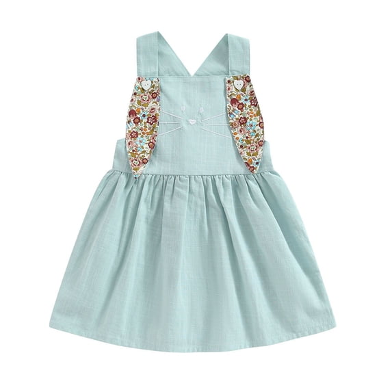 Toddler Baby Girls Dress Summer Casual Sleeveless Back Embroidered Dress Party Dress Kids Sleeveless Sundress