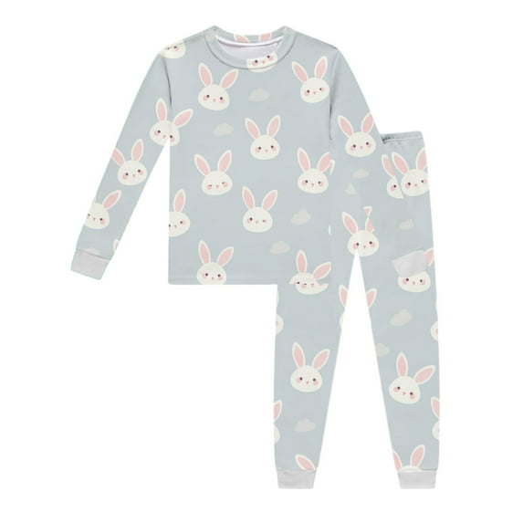Toddler Baby Girls Easter Pajamas 2 Piece Cartoon Printed Long Sleeve Shirts Top with Elastic Waistband Pants Kids Summer Sleepwear Sleepwear Easter Day Gift,Brick Red,7-8 Years
