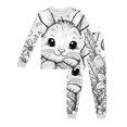 thumbnail image 1 of Toddler Baby Girls Easter Pajamas 2 Piece Easter Bunny Egg Print Long Sleeve Pants Lounge Set Sleepwear Easter Day Gift,Z2-White,6T(6-7 Years), 1 of 2