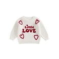 thumbnail image 1 of Toddler Baby Girls Fall Sweaters 0 6 12 18 24 Months 2T 3T Love Heart Letter Pattern Long Sleeve Crew Neck Baby Girls Pullovers, 1 of 9