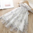 thumbnail image 1 of Toddler Baby Girls Floral Cute Ruffle Tulle Dress Outfits Wedding Birthday Princess Dress Short Sleeve Party Sundress Kid Outfit, 1 of 6