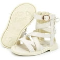thumbnail image 1 of Toddler Baby Girls Gladiator Sandals Open Toe Rubber Sole Roman Shoes Zipper Outdoor Summer Sandals for Girls(Toddler/Little Kid), 1 of 6