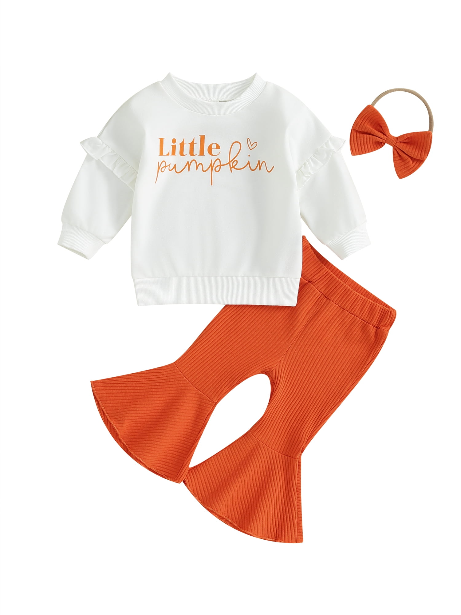 Toddler Baby Girls Halloween 3Pcs Clothes Letter Print Long Sleeve