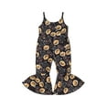thumbnail image 1 of Toddler Baby Girls Halloween Jumpsuit Sleeveless Sling Bell-Bottoms Pumpkin Spider Romper Overalls Suspender Pants, 1 of 7