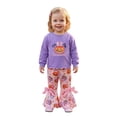 thumbnail image 1 of Toddler Baby Girls Halloween Outfit Long Sleeve Sweatshirt with Bell Bottom, 1 of 10
