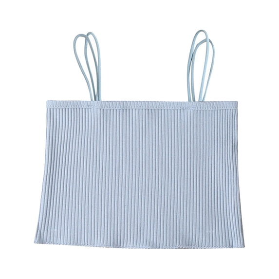 Toddler Baby Girls Halter Backless Tank Top Knit Ribbed Racerback Crop Underwear Summer Solid