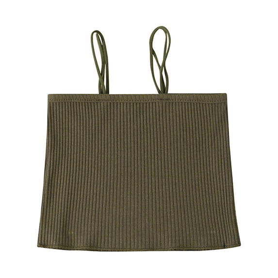 Toddler Baby Girls Halter Backless Tank Top Knit Ribbed Racerback Crop Underwear Summer Solid
