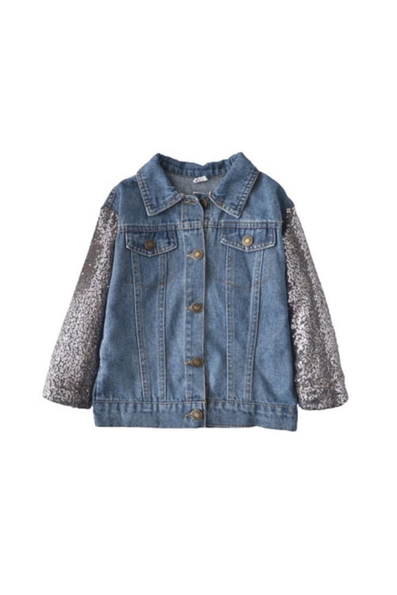 Toddler Baby Girls Jean Jacket Long Sleeve Button Down Shirts Unicorn Coats Outerweaer Shacket Cardigan Tops