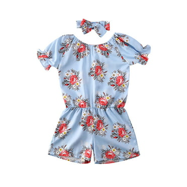 CenturyX Newborn Toddler Baby Girls Jumpsuit Set Summer Floral Ruffled ...