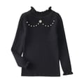 thumbnail image 1 of Toddler Baby Girls Knit Sweater Kids Ruffled Turtleneck Long Sleeve Fall Winter Warm Sweaters Pullover Tops 2-7 Years, 1 of 5