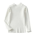 thumbnail image 1 of Toddler Baby Girls Knit Sweater Kids Ruffled Turtleneck Long Sleeve Fall Winter Warm Sweaters Pullover Tops 2-7 Years, 1 of 5