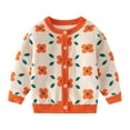 thumbnail image 1 of Toddler Baby Girls Knitted Cardigan Sweater Kidss Long Sleeve Button Front Tops, 1 of 10