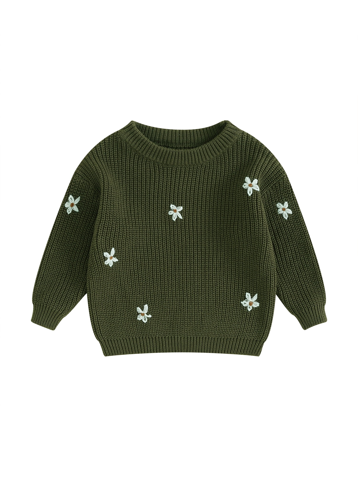Toddler Baby Girls Knitted Sweater Newborn Long Sleeve Floral