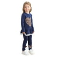 thumbnail image 1 of Toddler Baby Girls Leopard Heart Fall Winter Clothes Set Kids Valentine's Day Outfit Cute Pullover Shirt and Pants Set 3T, 1 of 6
