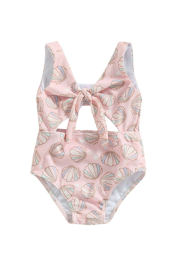 Toddler Baby Girls One Piece Swimsuits Kids Girls Sleeveless  Backless Rompers Top Cover Up Beach Bathing Wear 6M-3T