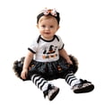 thumbnail image 1 of Toddler Baby Girls Outfits My First Halloween Letter Witch Hat Tutu Skirt Dress Set with Headband and Socks Clothes Set for Infants 3-6 Months, 1 of 5