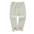 thumbnail image 1 of Toddler Baby Girls Pit-striped Leggings Princess Flower Stretchy Warm Trousers Pants, 1 of 3