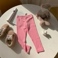 thumbnail image 1 of Toddler Baby Girls Ribbed Leggings Ruffle Print Tight Stocking Bottom Pants Size 3-4 Years, 1 of 3