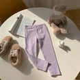 thumbnail image 1 of Toddler Baby Girls Ribbed Leggings Ruffle Print Tight Stocking Bottom Pants Size 9-10 years, 1 of 3